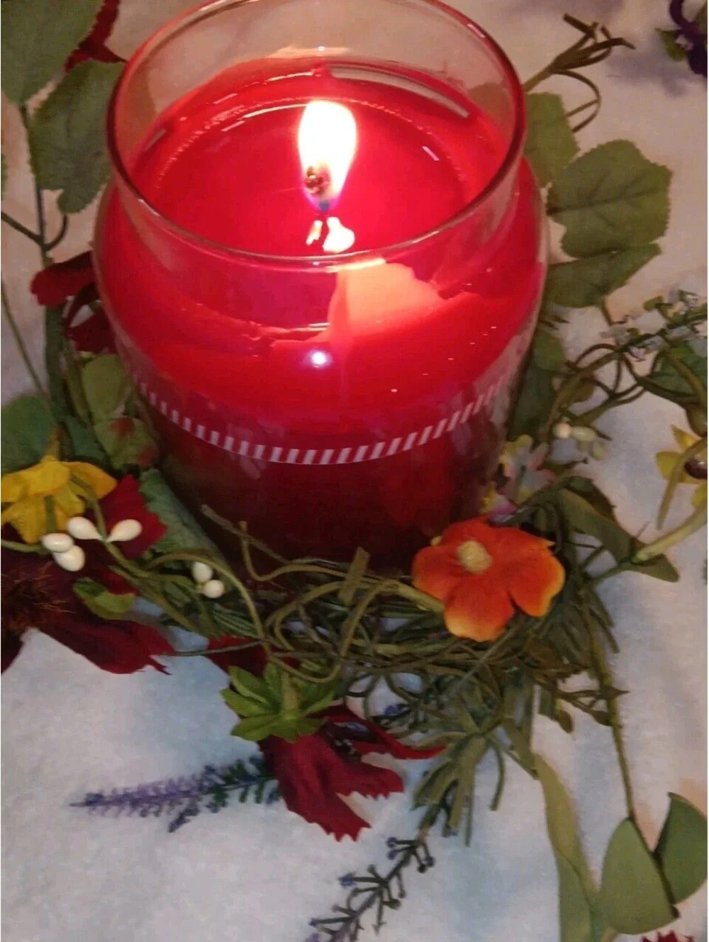 5ft Wildflower Garland & 6 Matching Candlestick Rings And 2 Candle Ring Set